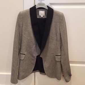 Grey blazer with black silk lapel