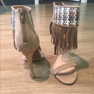 Fringe Nude Heels NWOT