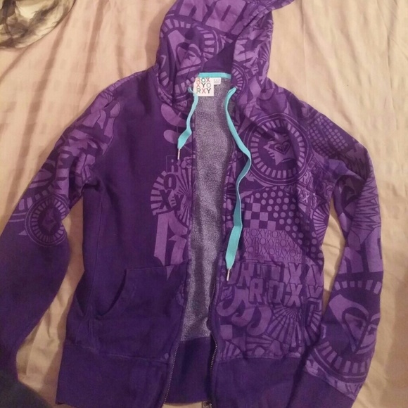Purple Roxy zip up sweatshirt