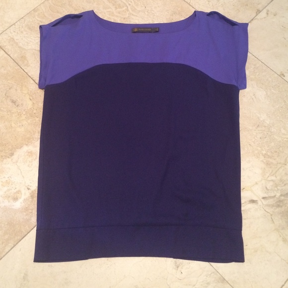 Beautiful purple short sleeve office blouse