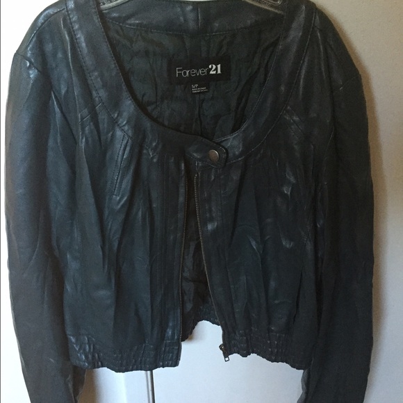 Green/blue leather jacket