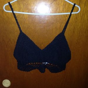 Urban outfitters black crochet bralette