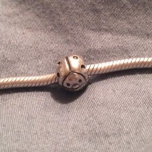 Silver Ladybug Pandora Charm
