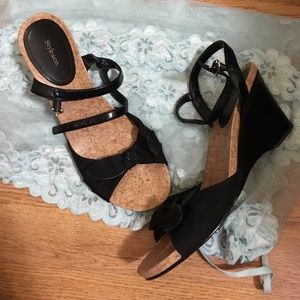 💞Black and Cork Bowed Sandals💞