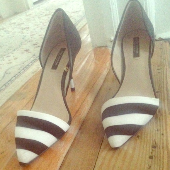 Zara shoes w/ zebra print & kitten heel.