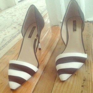 Zara shoes w/ zebra print & kitten heel.