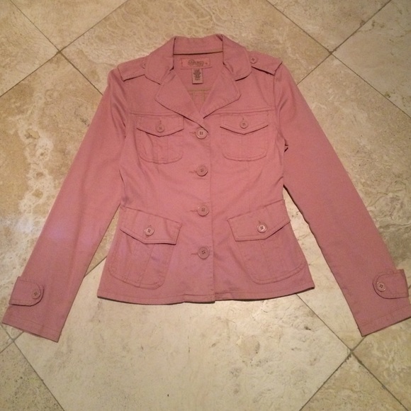 Coral color button blazer