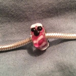 Pink Glass Chamilia Minnie Mouse Charm