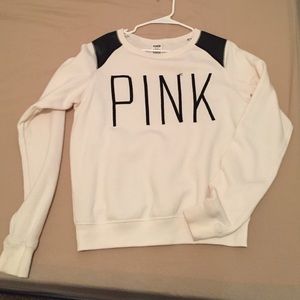 PINK leather capped sweater