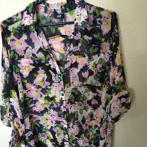 Sheer floral blouse