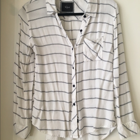 Rails White and Blue Soft Button Up