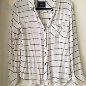 Rails White and Blue Soft Button Up