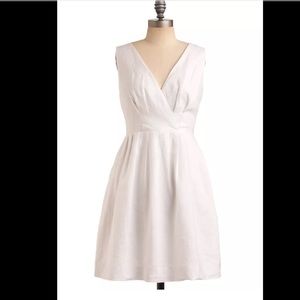 White linen dress
