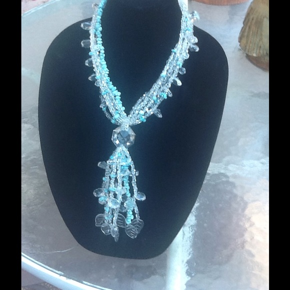 Lucite and turquoise gorgeous necklace