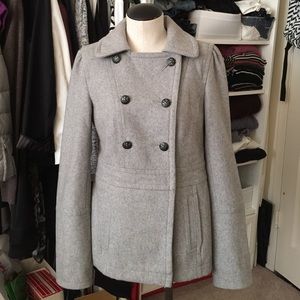 Guess Grey Wool blend Pea Coat
