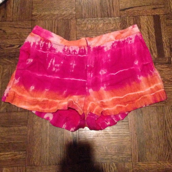 Calypso St. Barth Pants - Calypso St. Barth pink and orange tie dye shorts
