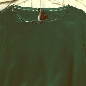 Green Jcrew blouse- 100% silk