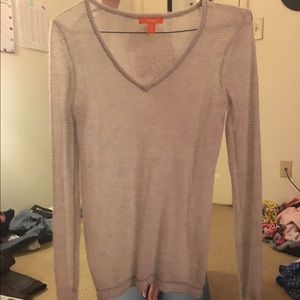 Fuzzy Long- Sleeved Sparkly Sweater