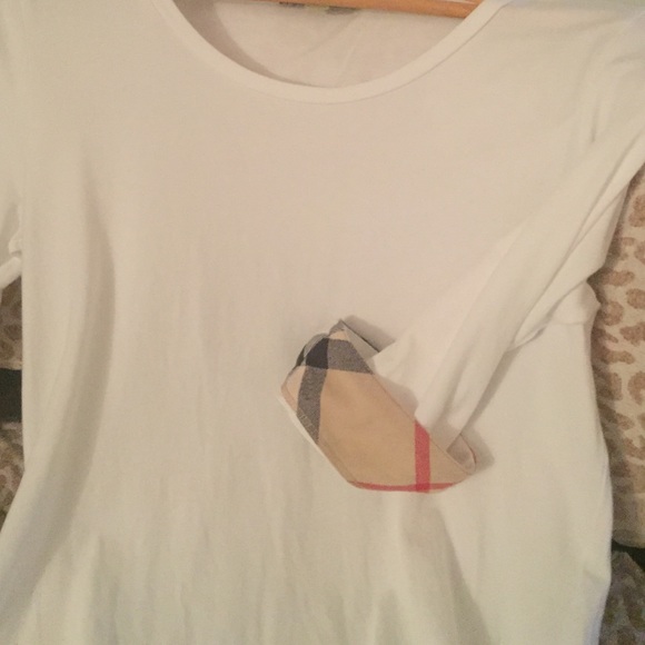 Burberry Tops - Burberry plaid cuff tee