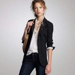 J.Crew Black Boyfriend Long Blazer Size 2 NWOT