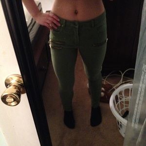 Olive colored jeans