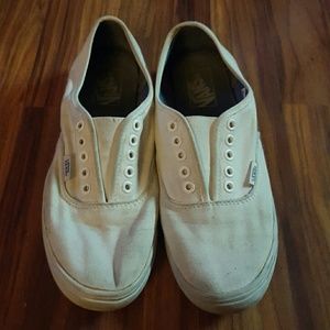 White Laceless Vans