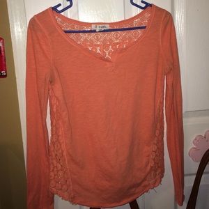 long sleeve, open back shirt