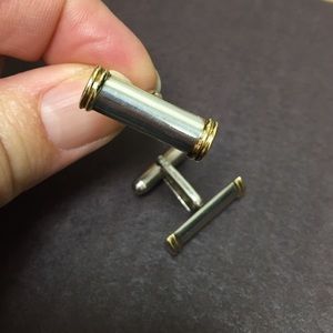 Tiffany & Co 18K and SS cuff links