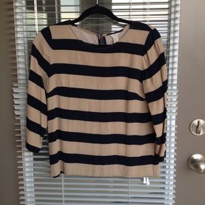 J.Crew Blue and Tan Stripe Shirt Size 4