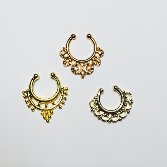 Gold Faux Septum 3 pack