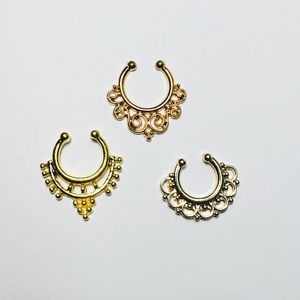 Gold Faux Septum 3 pack