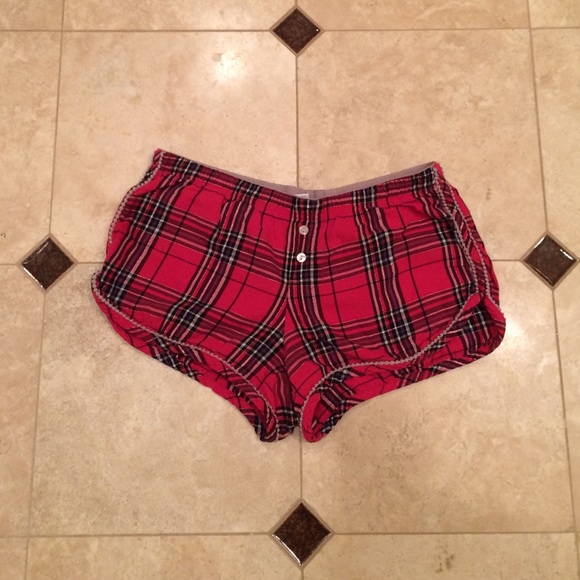 Red plaid Victoria's Secret pajama shorts