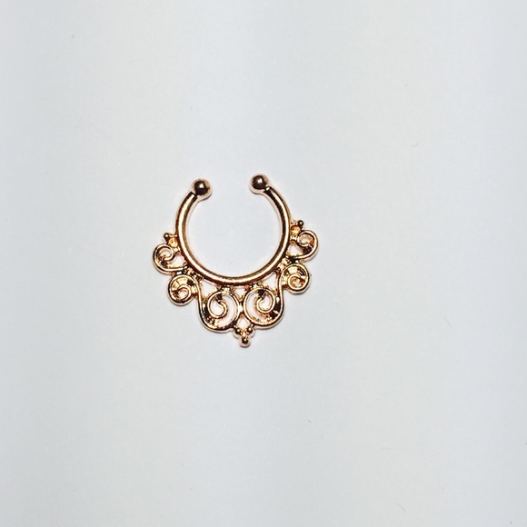 Rose Gold Swirls Faux Septum