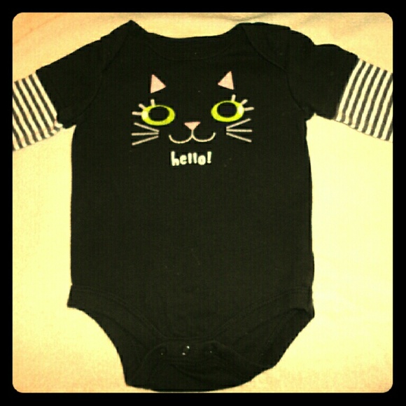 Black cat long sleeve onesie