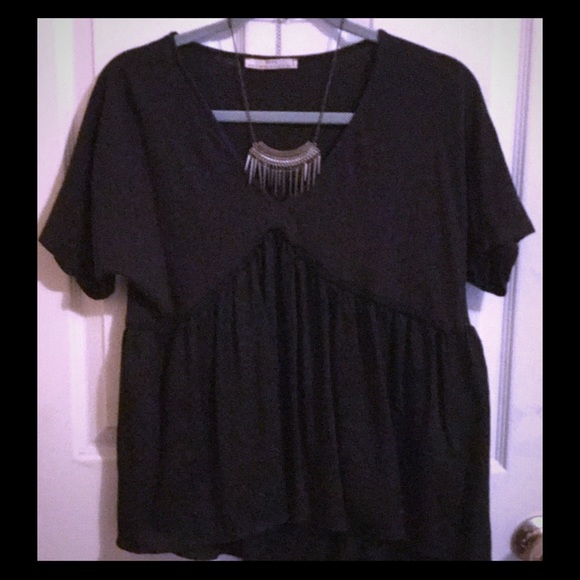Zara boho top in black