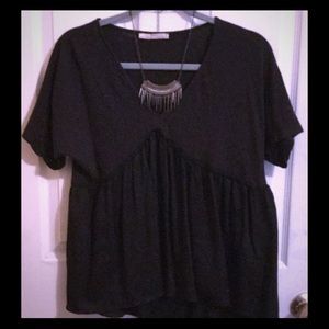 Zara boho top in black