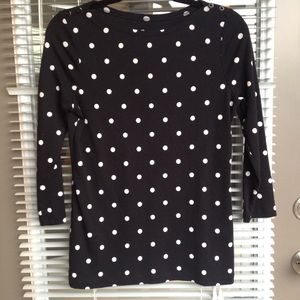 Black and White Polka Dot Land's End Top Sz 6