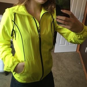 Neon yellow running jacket
