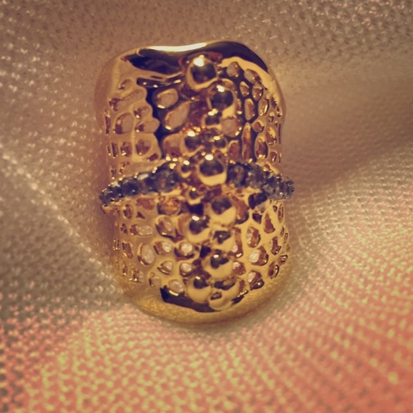 14KGold Plated w white topaz vein - Picture 2 of 4