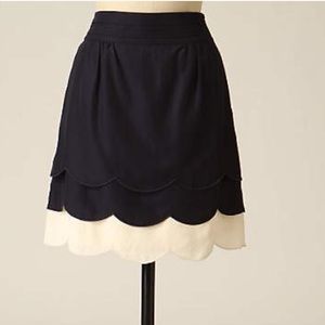 Anthropologie Floreat scalloped clouds skirt