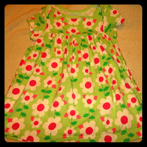 Green dress with flowers