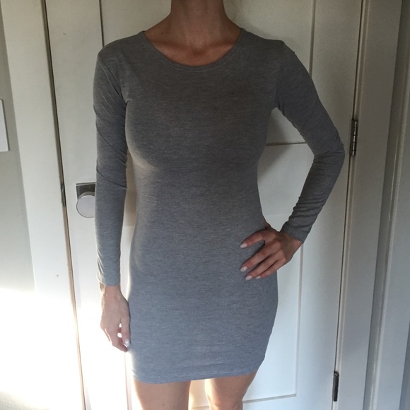 Grey Long Sleeve Dress