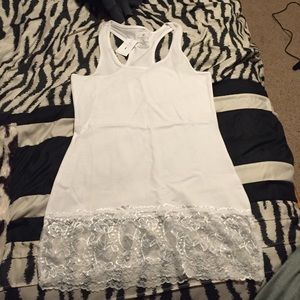 White lacy vanity tank