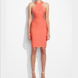HERVE LEGER CRISS CROSS KEY HOLE FRONT OPEN BACK