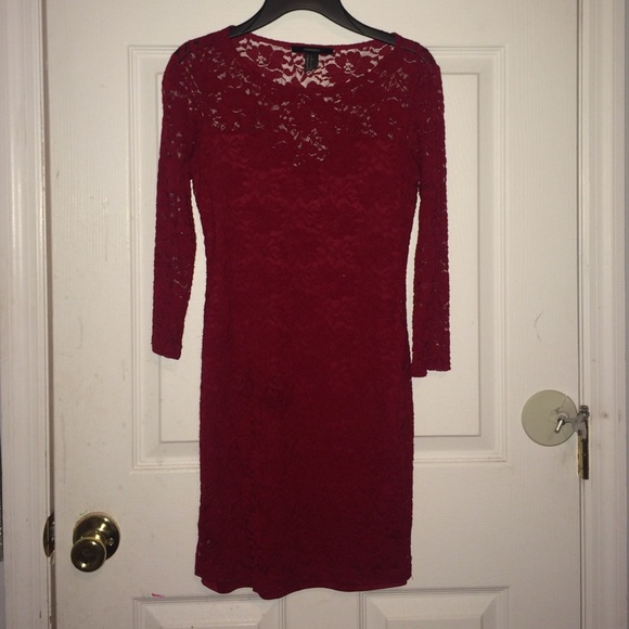 Red lace dress