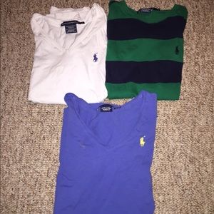 Three Ralph Lauren Polo t shirts