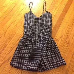 Navy and white small romper