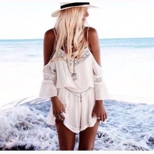 White Boho Romper