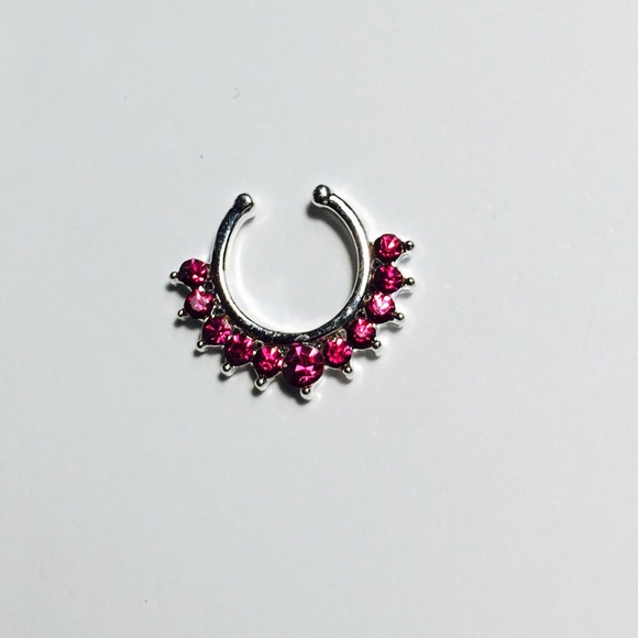Pink and Silver Faux Septum