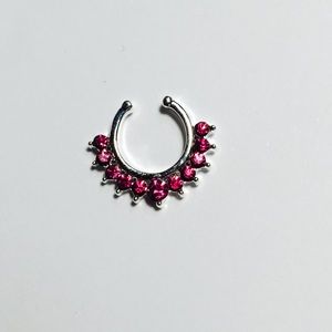 Pink and Silver Faux Septum